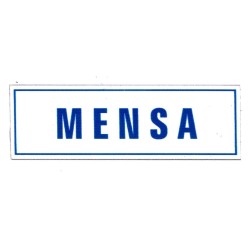 CARTELLONISTICA ADESIVA "MENSA" (DIM. 16x5 CM)