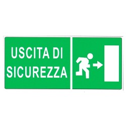 CARTELLONISTICA ADESIVA SICUREZZA DEL LAVORO - USCITA DI SICUREZZA DX