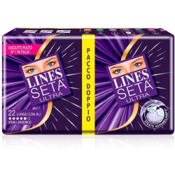 Lines Seta Ultra Assorbente Lungo con Ali - 22 Pezzi