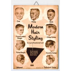 REPLICA TARGA VINTAGE - MODERN HAIR STYLING (DIM 20x14 CM) - CON BIADESIVO