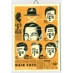 REPLICA TARGA VINTAGE - HAIR CUTS (DIM 20x14 CM) - CON BIADESIVO