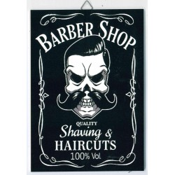 REPLICA TARGA VINTAGE - BARBERSHOP QUALITY SHAVING & HAIRCUTS 100% VOL. (DIM 20x14 CM) - CON BIADESIVO